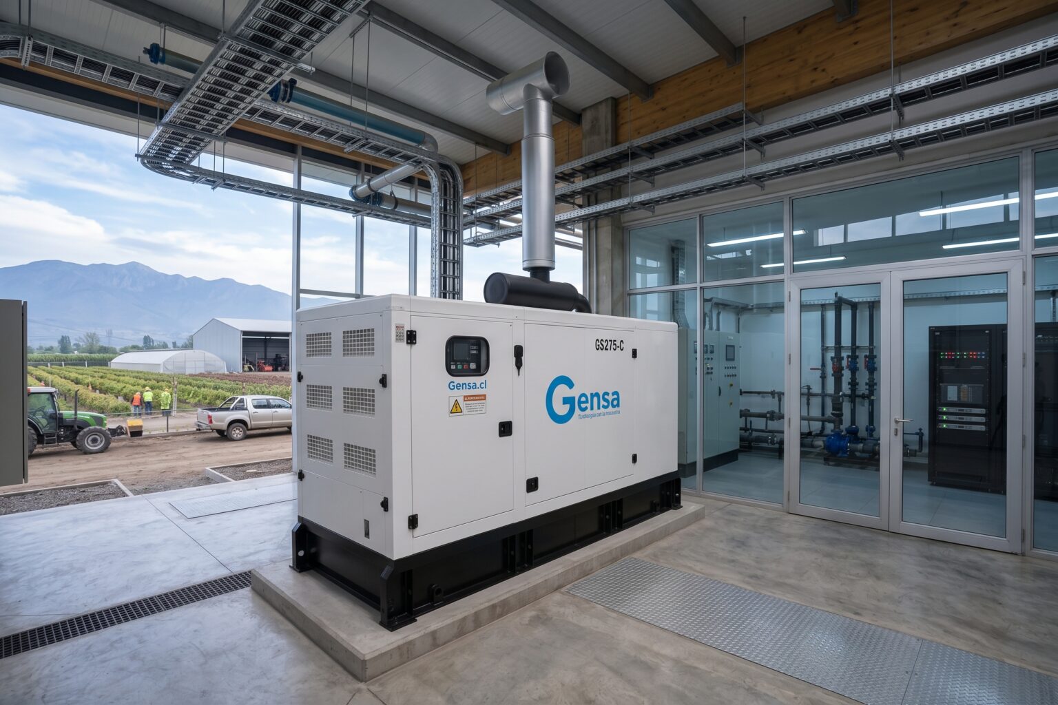 Grupo electrógeno Gensa en campo agrícola