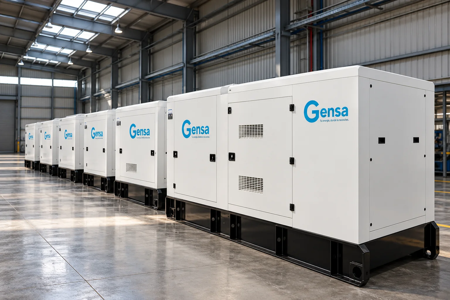 Bodega de Gensa con grupos electrógenos listos para venta
